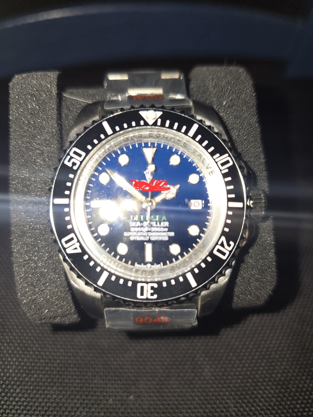 Men's Blue Diver Style Swim Watch - Stainless Steel